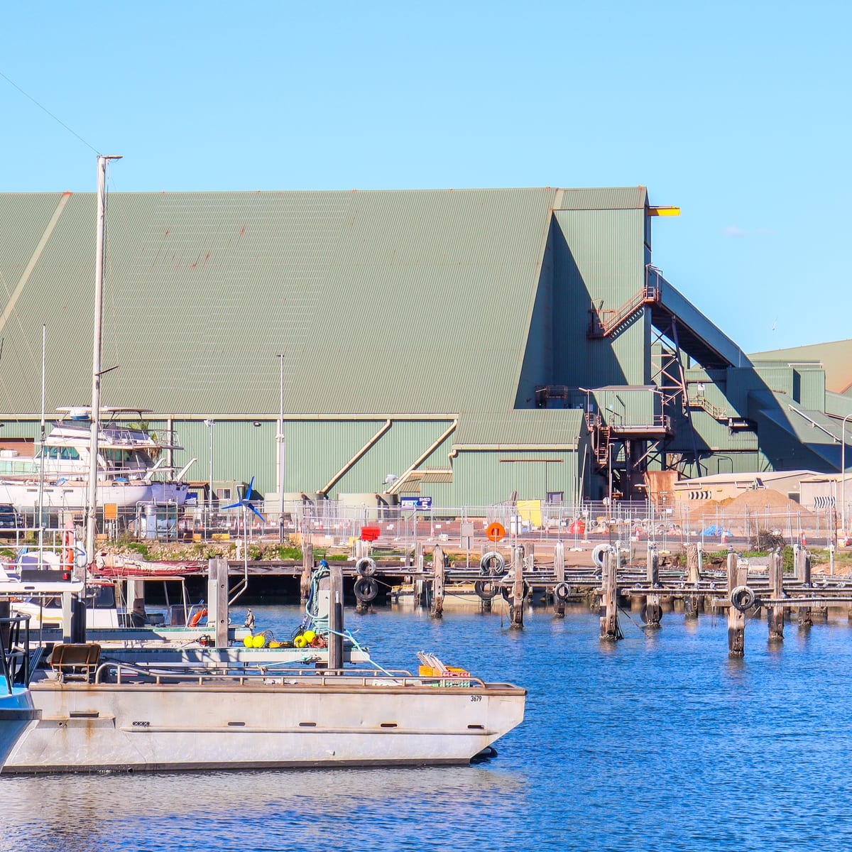 Boats moored at the Geraldton marina